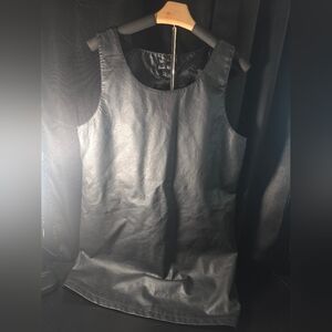 Black Faux Leather Tank Top Mini Dress By Last Kiss Size L